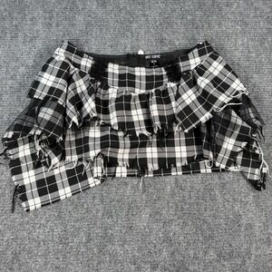 Hot Topic XL Plaid Ruffle Mini Skirt Y2K Goth Punk Grunge Halloween Costume